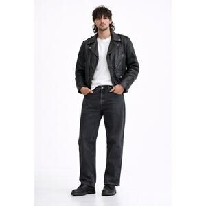 Levi’s 501 Button Fly Jeans 38x32 Straight Leg Grunge Workwear 100% Cotton Denim